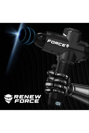 Renew Force professional massage gun, 10 speeds, silent motor, LCD screen with touchscreen
