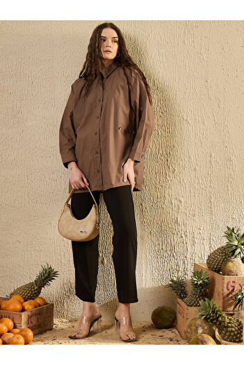 Sanskrutihomes By Styli Solid Cotton Buttoned Long Sleeve Top