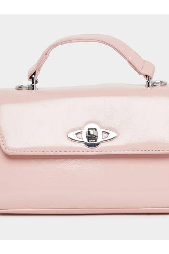Styli Solid Handbag with Top Handle and Adjustable Strap