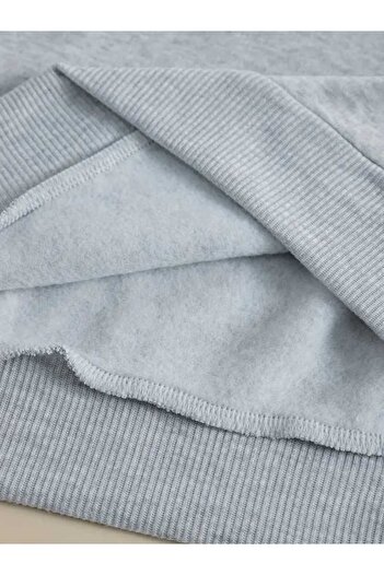 caddekombin Γκρι φούτερ με λαιμόκοψη με στάμπα Stitch