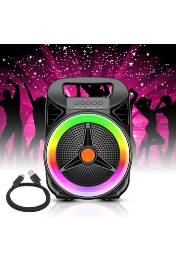 divendi-ro Portable Speaker with RGB light, CS-0604, with speaker 6.5", USB, 8W, Black
