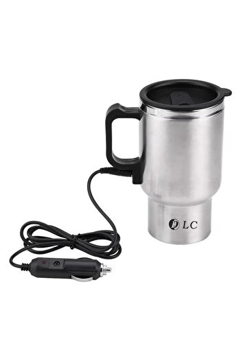 DLC Car Electric Heating Mug - 450ml Stainless Steel Travel Kettle for Coffee & Tea