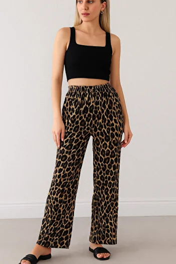 westicgiyim Leopard Wrinkle Pants