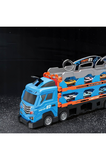 Micostore Toy Transport Truck with Cars, Catapult, Race Track, 8 Cars, Platform, 210 cm, 3 years+