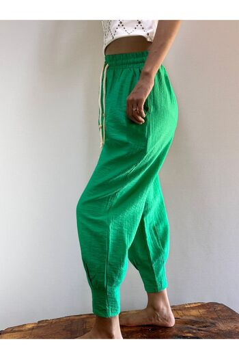 Gönülden Tasarım Green Elastic Shile Diaper Pull-Up Women's Pants Size S