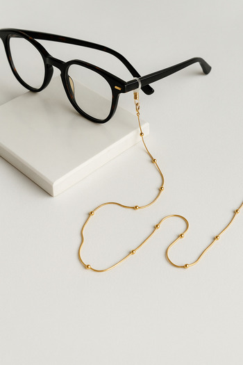 Narflake Bead Detailed Anti-Tarnish Steel Glasses Chain – Stylish Design & Gift Boxed