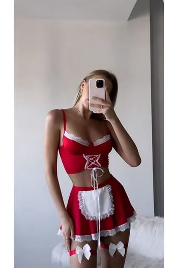 Nightlight Women's Bustier Skirt Leg Band Fancy Set (Without Underwire)