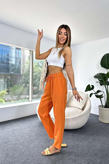 My Blog Orange Tassel Detailed Trousers
