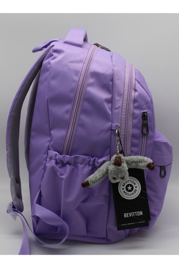 Bevitton Okul Sırt Çantası Unisex Suya Dayanıklı Kumaş Okul Çantası 2500 Lila