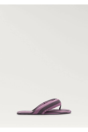 MANGO Woman Woven Striped Slippers