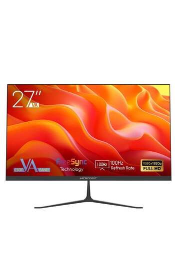 Microdigit Premium 27 inch VA Flat LED Monitor 100Hz with FHD (1920x1080) Display, Built-In Speakers