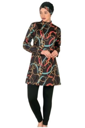 The LOG INVEST 3412 Patterned Hijab Swimsuit