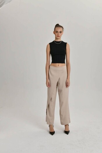 soBasic Women's Closure Detailed Design Trousers