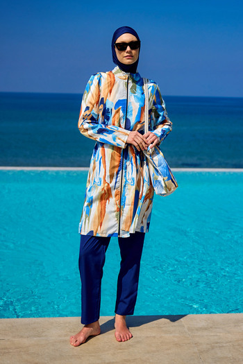 Riva Mera Rivamera 4 Piece Belted Full Covered Hijab Swimsuit R2514