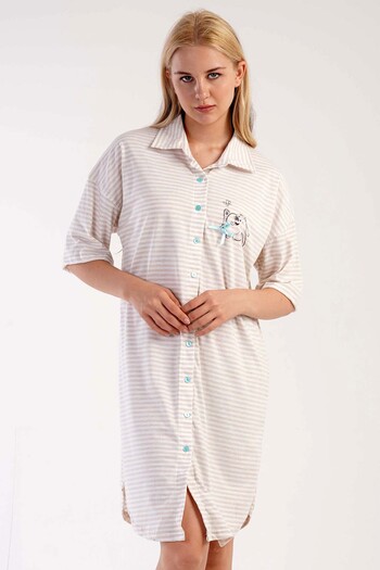 VİENETTA Women's Short Sleeve Nightgown, 303236