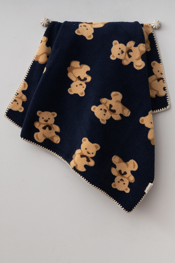 Teddy Pie Cute Bears Patterned 90X100 cm Plush Baby Blanket