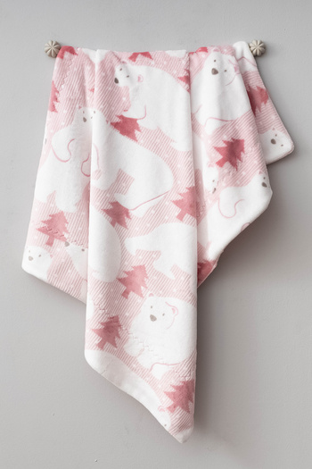 Teddy Pie Cute Teddy Bear Patterned Double Layer 100X120 cm Wellsoft Baby Blanket