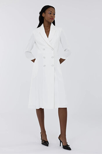 IDYL Kruvaze Closed Truvakar Sleeved Skirt Midi Length Dress in the Form of a Blouse Jacket