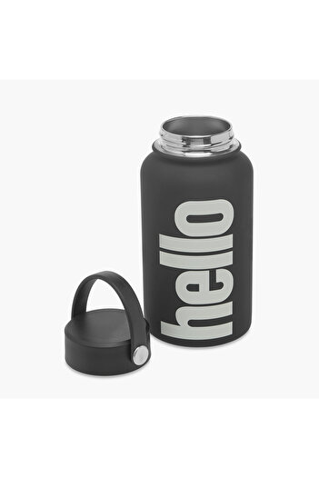 Lifestyle Typographic Print Stainless Steel Double Wall Vacuum Bottle - 650 ml