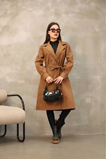 QUBERZ Balloon Sleeve Trench Coat -A2