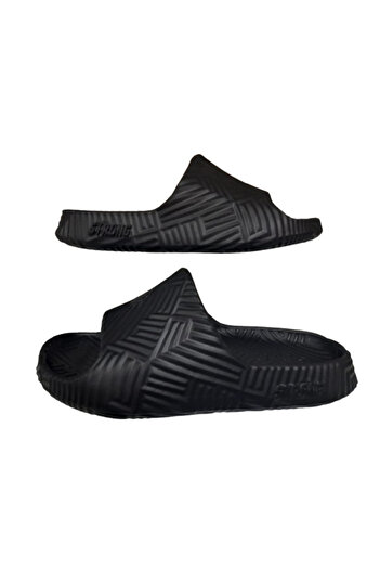 GEZER Men's Black Striped Open Front Bathroom Garden Pool Slippers