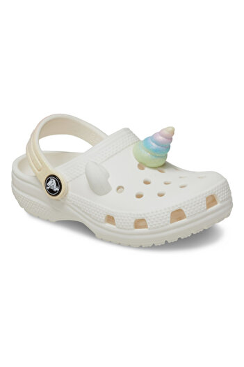Crocs Saboti Classic Toddler I Am Rainbow Unicorn Clog - Cretă