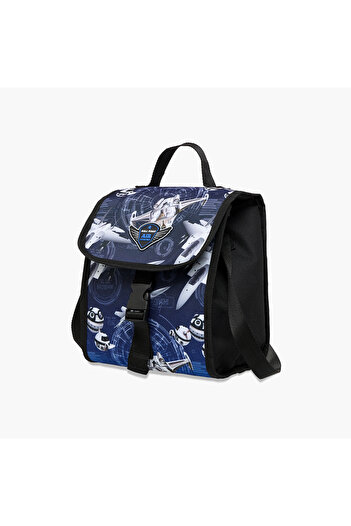 Roll Road Air Force Print Lunch Bag with Adjustable Strap and Flap Closure