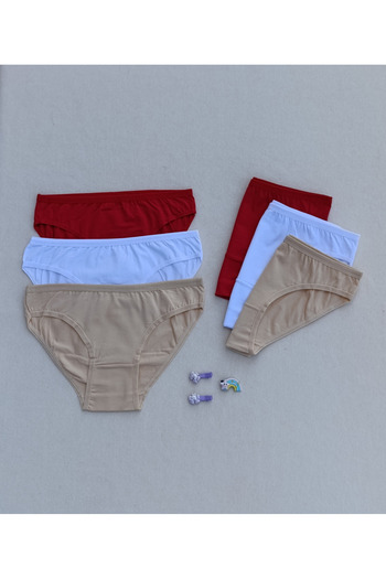 siyalife Women's Cotton 6-Piece Combed Cotton Fabric Panties Bikini Slip