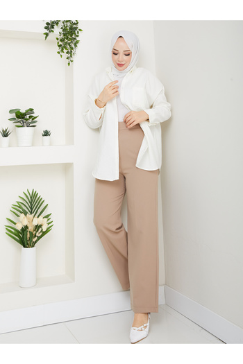 Moda İncir ELASTIC WAIST WIDE LEGS PANTS