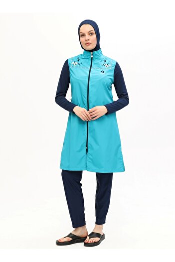 Ranuna Fully Covered Hijab Swimsuit - Turquoise - Ranuna