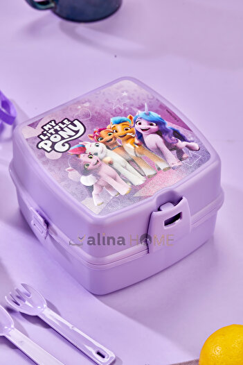 ALİNA HOME 2-Tier Self-Supporting Lunch Box with Pony Characters