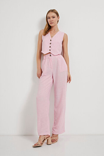 Arma Life Women's Crop Vest Summer Trousers Linen Double Suit