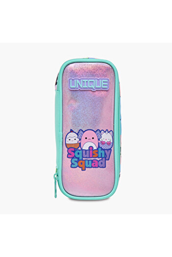 Unique -O Squishy Squad Print Pencil Case with Zip Closure