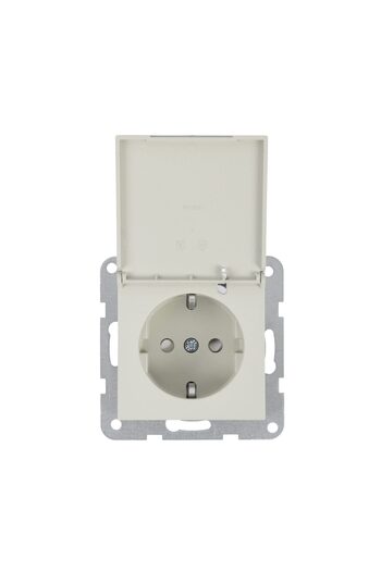 PANASONIC Schuko Socket with Child Protection and Quick Connect - Karre Plus 55 Soft Touch Sandstone
