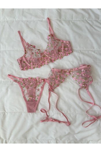 Feruzdesign Pink Polina Underwire Garter Suit