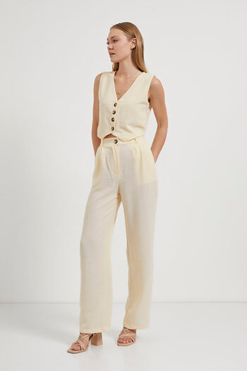 Arma Life Women's Crop Vest Summer Trousers Linen Double Suit
