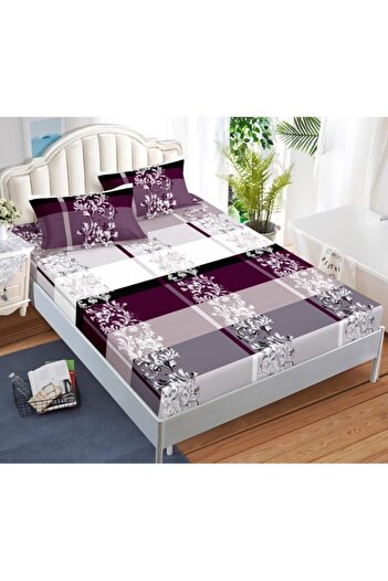 OEM Sheet and pillowcases for double bed, Finet, abstract floral, 180x200cm, 3 pieces