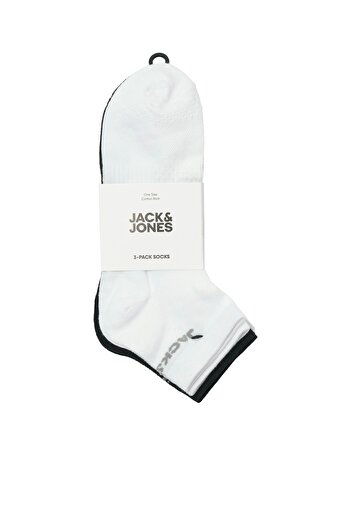 Jack & Jones JACK JONES Yazılı Erkek Spor 3 lü Topuk Çorap 12283236