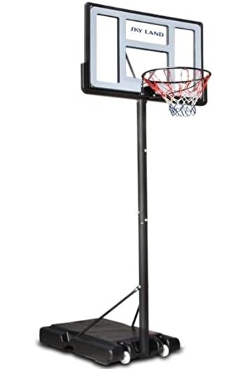 Skyland SKY LAND Sports Portable Basketball Hoop Goal on Wheels Adjustable Height 5-10 FT, 44" Backboard For