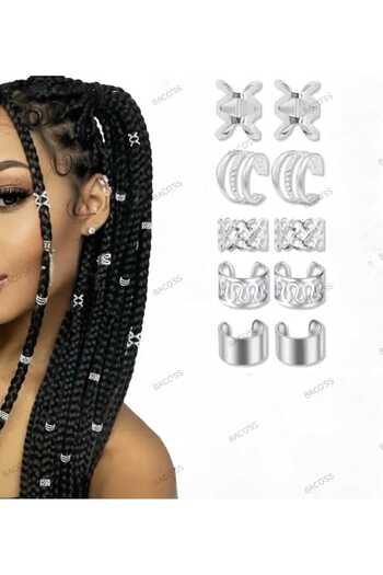 Bacoss Bohemian Hair Ring-Hair Earring Set Modern Style 10 Lu Hair Charms (Bc-1220)