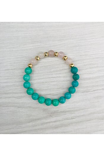 MK tasarım Genuine Aventurine - Pink Quartz Bracelet Mkt050