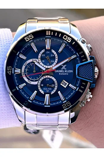 Daniel Klein Calendar Inner Functions Active Steel Band 30 Mt Water Resistant Men Wrist Watch Vs.Blkt.0469