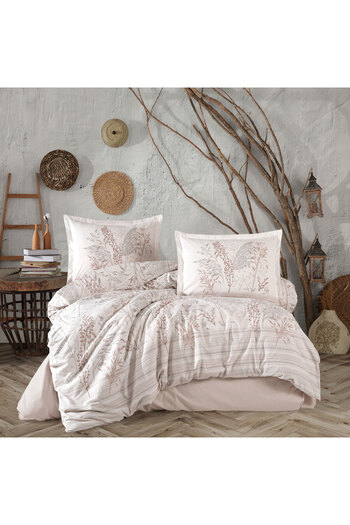 NufJoy 100% COTTON RANFORCE Bed Linen, 4 Pieces, King Size, Bed Sheet 240x260 cm, Premium Quality