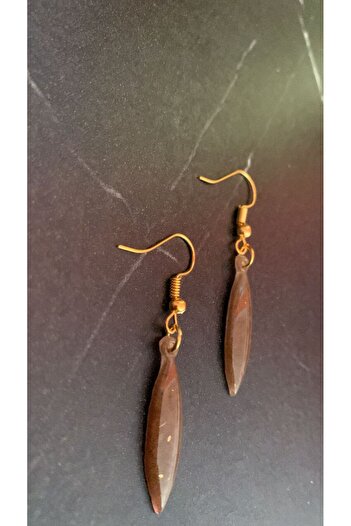 MISS GOLDEN Brown Gold Color Small Symmetrical Shape Gold Accessory Dangle Epoxy Earrings Gift