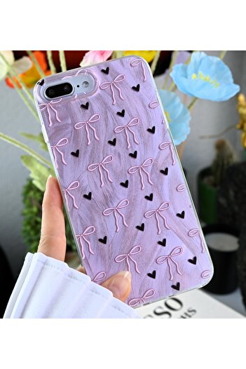Go Aksesuar iPhone 7 Plus and 8 Plus Compatible Shine Bow Color Transition Patterned Silicone Case
