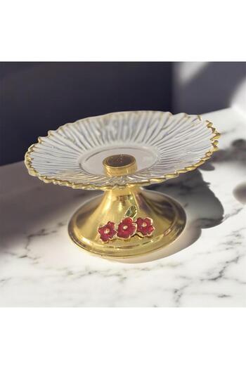 partridge store Glass Presentation Stand with Metal Legs 13 cm
