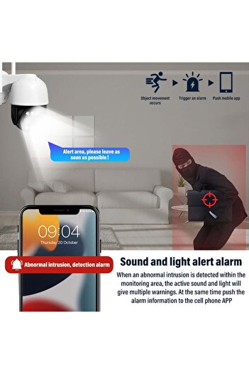divendi-ro 3MP CCTV PTZ IP WiFi 3MP CCTV PTZ IP WiFi surveillance camera, Full HD, human sensor, alarm
