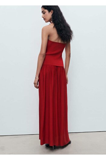 MANGO Woman Kombinasyonlu örgü halter elbise