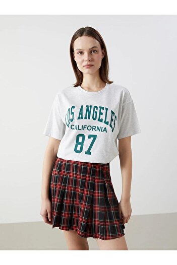 LC Waikiki XSIDE Crew Neck Γυναικείο μπλουζάκι με στάμπα Λος Άντζελες (S5)