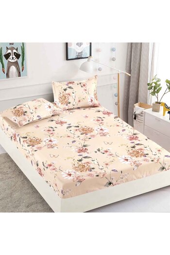 FIONNA.RO Elasticated Duvet Cover and Pillowcases Made of Finet 180x200cm - Floral Pink